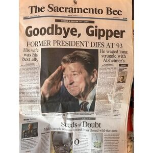 Ronald Reagan Goodbye Gipper Final Farewell & Memorial Edition Sac Bee June 2004